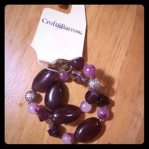 Purple Bead Stretch Bracelet